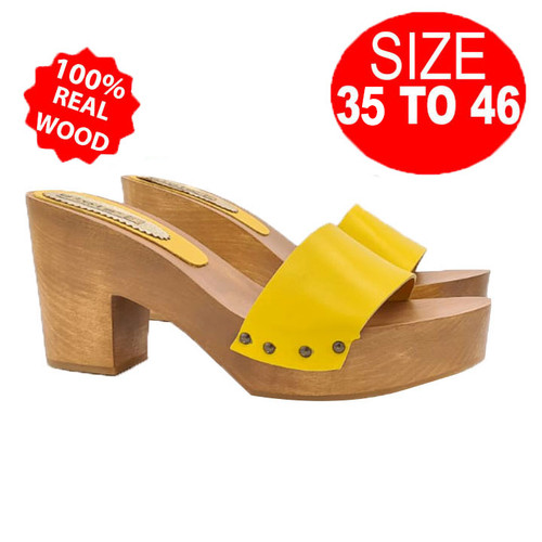 Zoccoli con fascia - , pelle