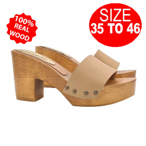 Zoccoli con fascia - , pelle